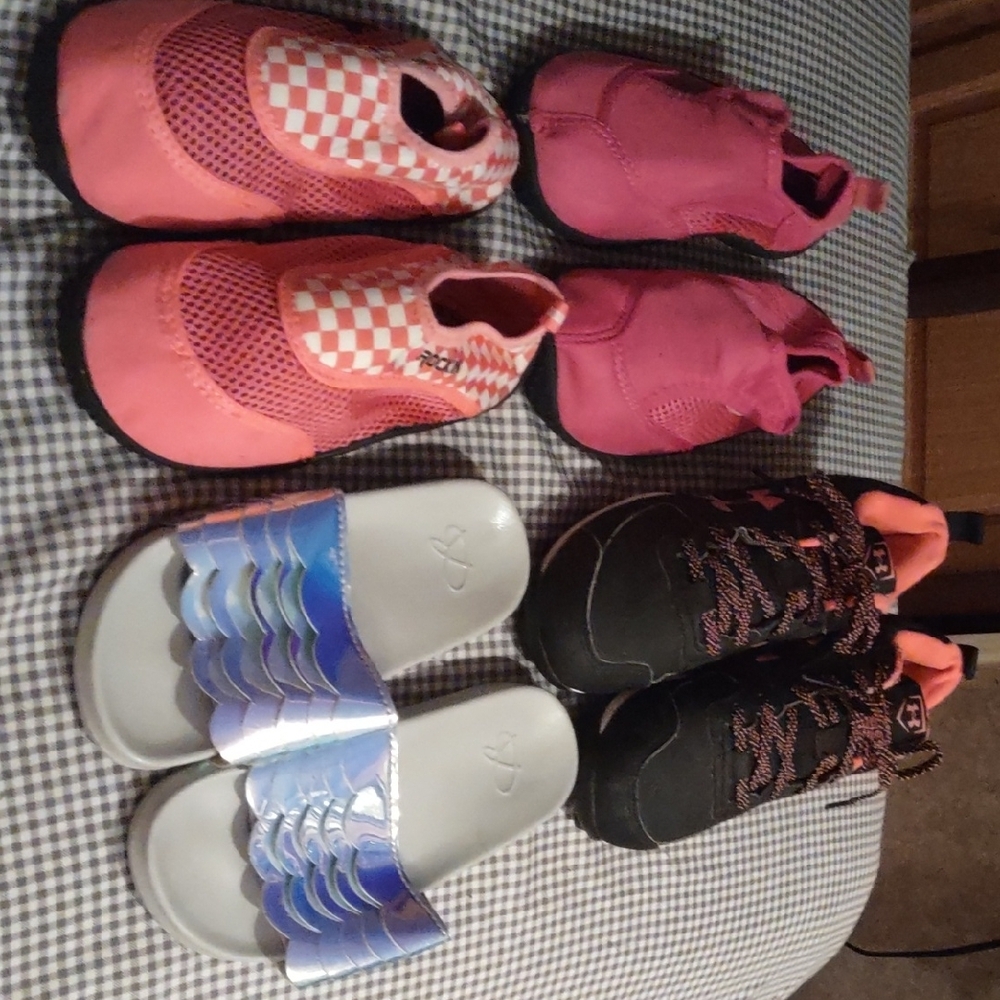 Kids Pink and Black Athletic Shoes
